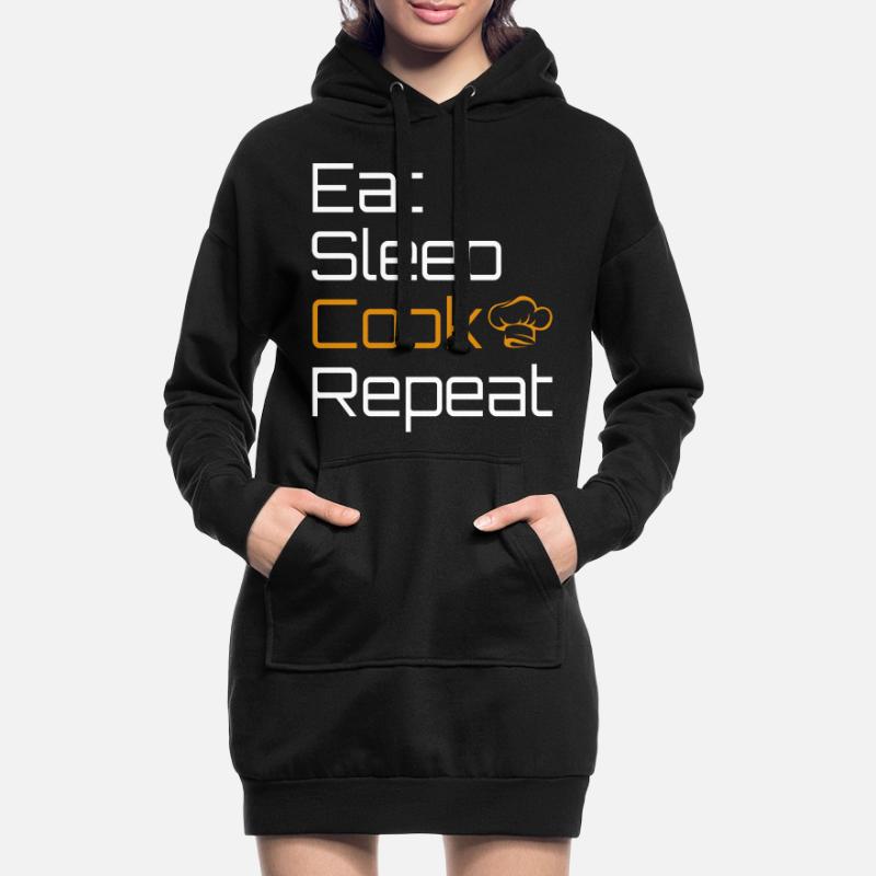 Manger Dormir Cuisiner Et Répéter Cuisiner Sweat-shirt à capuche long Femme