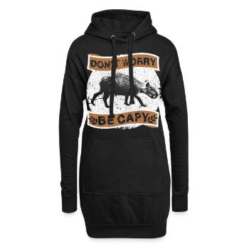 Capybara Cochon d’eau Rongeur - Sweat-shirt à capuche long Femme - noir - Devant