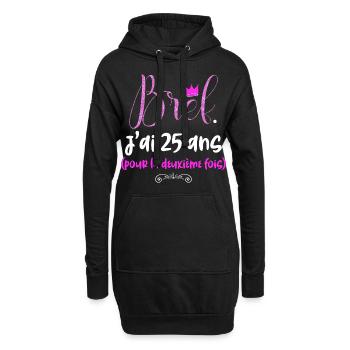 Anniversaire 50 ans idée cadeau maman - Sweat-shirt à capuche long Femme - noir - Devant