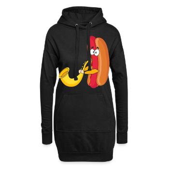 Saxophonist Saxophone Wurst Musik Musiker - Hoodie-Kleid - Schwarz - Vorne