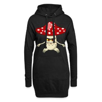 fieser Fliegenpilz t shirt - Hoodie-Kleid - Schwarz - Vorne