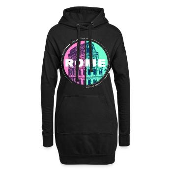 Rome Rome Italie City Skyline Maison de vacances Amour - Sweat-shirt à capuche long Femme - noir - Devant