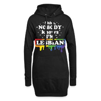 LBGT Drapeau Gay Pride Lesbienne Humaine - Sweat-shirt à capuche long Femme - noir - Devant