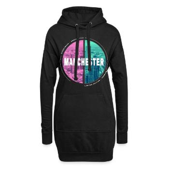 Manchester Angleterre UK City Skyline Accueil Amour - Sweat-shirt à capuche long Femme - noir - Devant
