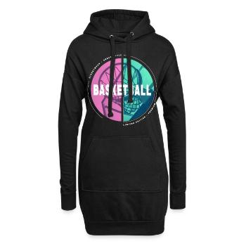 Basketball Basketballer Korb Dunking Sport Vintage - Hoodie-Kleid - Schwarz - Vorne