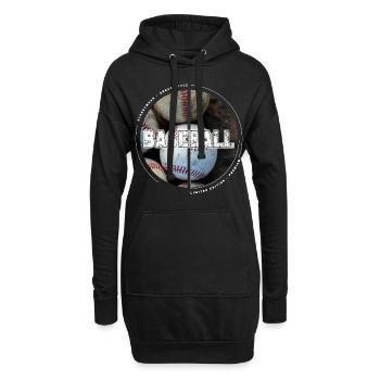 Baseball Ball Spieler USA Sport Vintage Retro - Hoodie-Kleid - Schwarz - Vorne