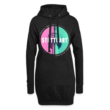 Stuttgart Deutschland Stadt Skyline Heimat Liebe - Hoodie-Kleid - Schwarz - Vorne