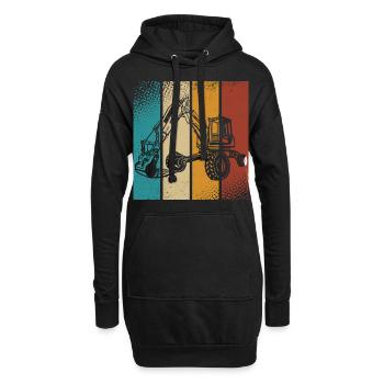 Bagger - Hoodie-Kleid - Schwarz - Vorne