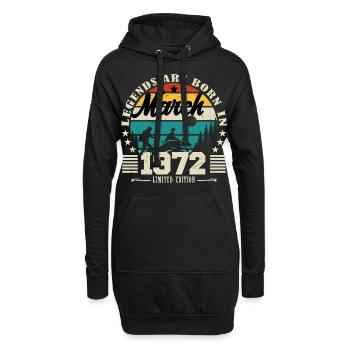 März 1972. Geburtstagsgeschenk März 1972. - Hoodie-Kleid - Schwarz - Vorne