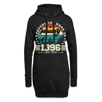 Januar 1996. Geburtstagsgeschenk Januar 1996. - Hoodie-Kleid - Schwarz - Vorne