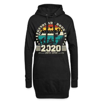 Janvier 2020. Cadeau d'anniversaire janvier 2020. - Sweat-shirt à capuche long Femme - noir - Devant
