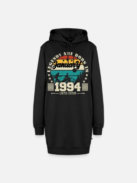Januar 1994. Geburtstagsgeschenk Januar 1994. - Hoodie-Kleid - Schwarz