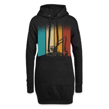 Bagger - Hoodie-Kleid - Schwarz - Vorne