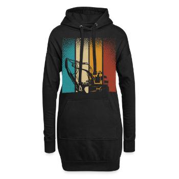 Excavatrice - Sweat-shirt à capuche long Femme - noir - Devant