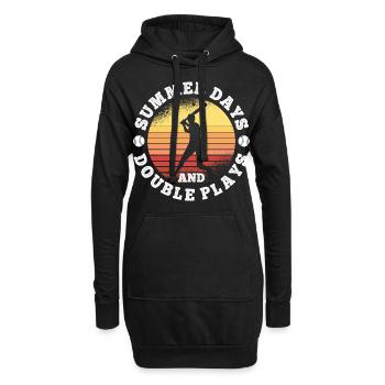 Baseball - Hoodie-Kleid - Schwarz - Vorne