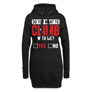 Klettern Bouldern - Hoodie-Kleid - Schwarz - Vorne