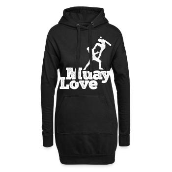 Thaiboxen Muay Thai - Hoodie-Kleid - Schwarz - Vorne