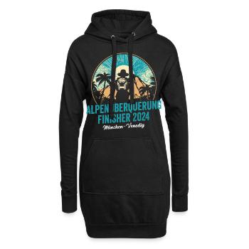 Alpenüberquerung 2024 München Venedig Pilgerweg - Hoodie-Kleid - Schwarz - Vorne