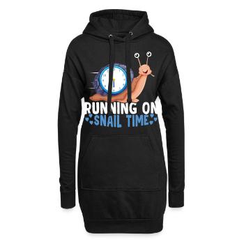 Schneckenliebhaber Läuft Auf Schneckenzeit - Hoodie-Kleid - Schwarz - Vorne