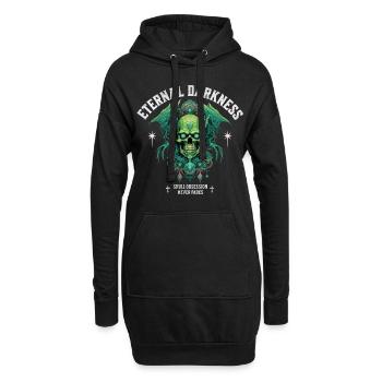 Crâne Crâne Squelette Sombre Sombre - Sweat-shirt à capuche long Femme - noir - Devant