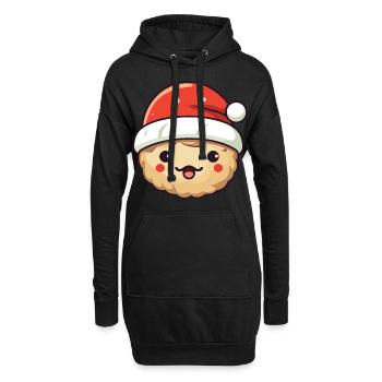 Biscuit de Noël Cuisson - Sweat-shirt à capuche long Femme - noir - Devant