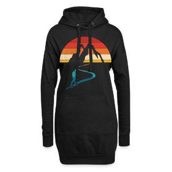 Tourenski Wintersport Berg Skifahrer Geschenk Skit - Hoodie-Kleid - Schwarz - Vorne