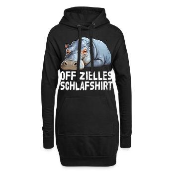 Offizieles Schlafshirt Nilpferd - Hoodie-Kleid - Schwarz - Vorne