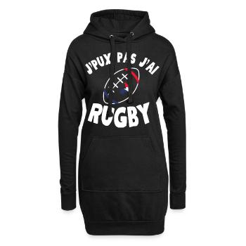 Ich kann nicht Rugby spielen - Hoodie-Kleid - Schwarz - Vorne