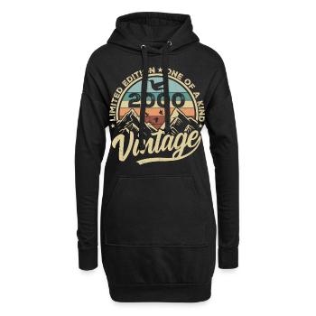 Cadeau d’anniversaire original vintage 2000 2000 - Sweat-shirt à capuche long Femme - noir - Devant