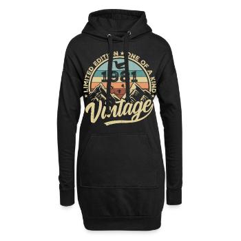 Original Jahrgang 1981 Geburtstagsgeschenk 1981 - Hoodie-Kleid - Schwarz - Vorne