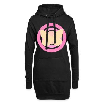 Rosa Gelber Schmetterling - Hoodie-Kleid - Schwarz - Vorne