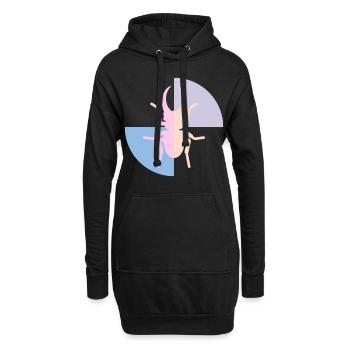 Duo Coccinelle Jaune Pastel Rose - Sweat-shirt à capuche long Femme - noir - Devant