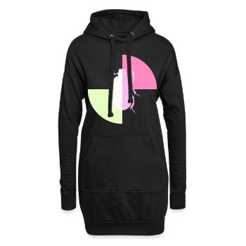 Duo Weiß Pastellrosa - Hoodie-Kleid - Schwarz - Vorne