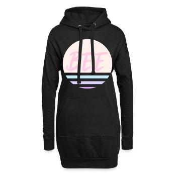 Rose abeille - Sweat-shirt à capuche long Femme - noir - Devant