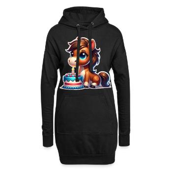 Cheval Poulain Poney Anniversaire - Sweat-shirt à capuche long Femme - noir - Devant