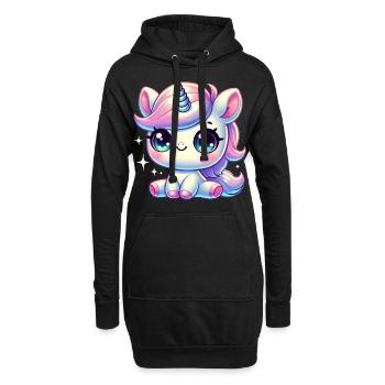 Super Cute Kawaii Baby Unicorn - Hoodie-Kleid - Schwarz - Vorne