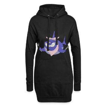 Requin très affamé - Sweat-shirt à capuche long Femme - noir - Devant