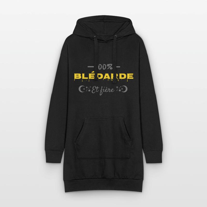 100% blédarde. Sweat-shirt à capuche long Femme