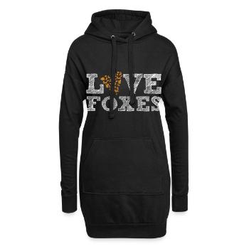 Fuchs Füchse Weisheit Jäger - Hoodie-Kleid - Schwarz - Vorne