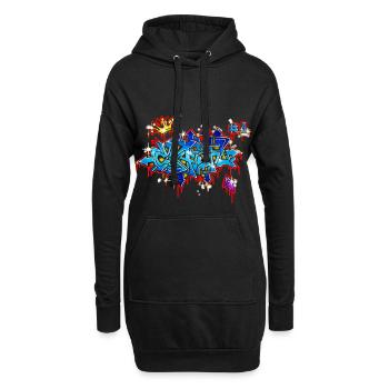 CLASHZEWA.png - Sweat-shirt à capuche long Femme - noir - Devant