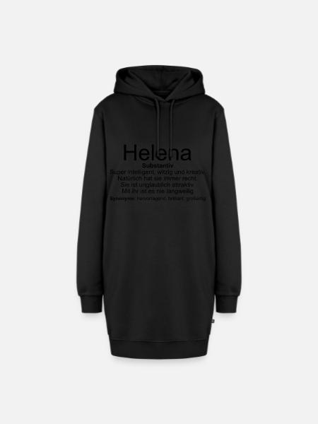 Name Definition Helena - Hoodie-Kleid - Schwarz