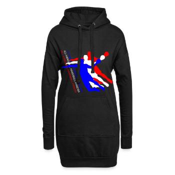 Handball Dreifach Silhouette - Hoodie-Kleid - Schwarz - Vorne