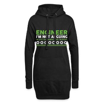 Funny Engineer Not Arguing Just Explaining - Hoodie-Kleid - Schwarz - Vorne