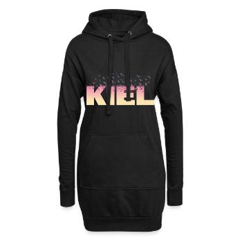 Kiel Allemagne City Font Oiseaux Skyline - Sweat-shirt à capuche long Femme - noir - Devant