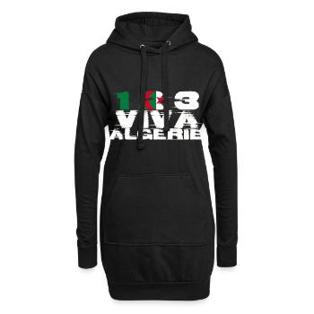 Un Deux Trois Vive l'Algérie - Sweat-shirt à capuche long Femme - noir - Devant