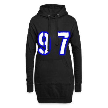 97 Symbole numérique - Sweat-shirt à capuche long Femme - noir - Devant