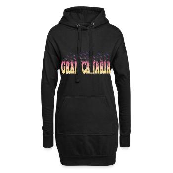 Gran Canaria Palmiers Été Soleil Plage Mer - Sweat-shirt à capuche long Femme - noir - Devant