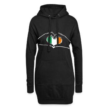 J’adore l’Irlande - coeur mains - Sweat-shirt à capuche long Femme - noir - Devant