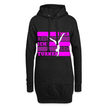 Mir reichts ich geh turnen Turnerin - Hoodie-Kleid - Schwarz - Vorne