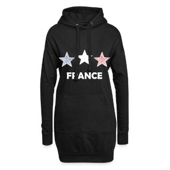 Die Sterne Frankreichs - Hoodie-Kleid - Schwarz - Vorne